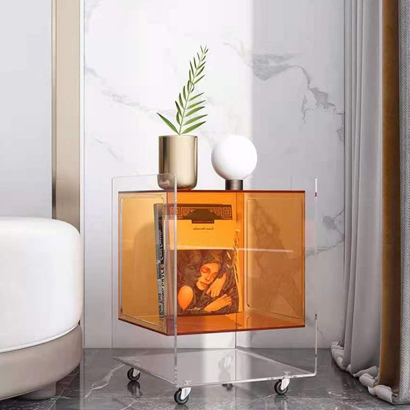 Modernism with Casters Coffee Table Acrylic 18.1'' Cocktail Table