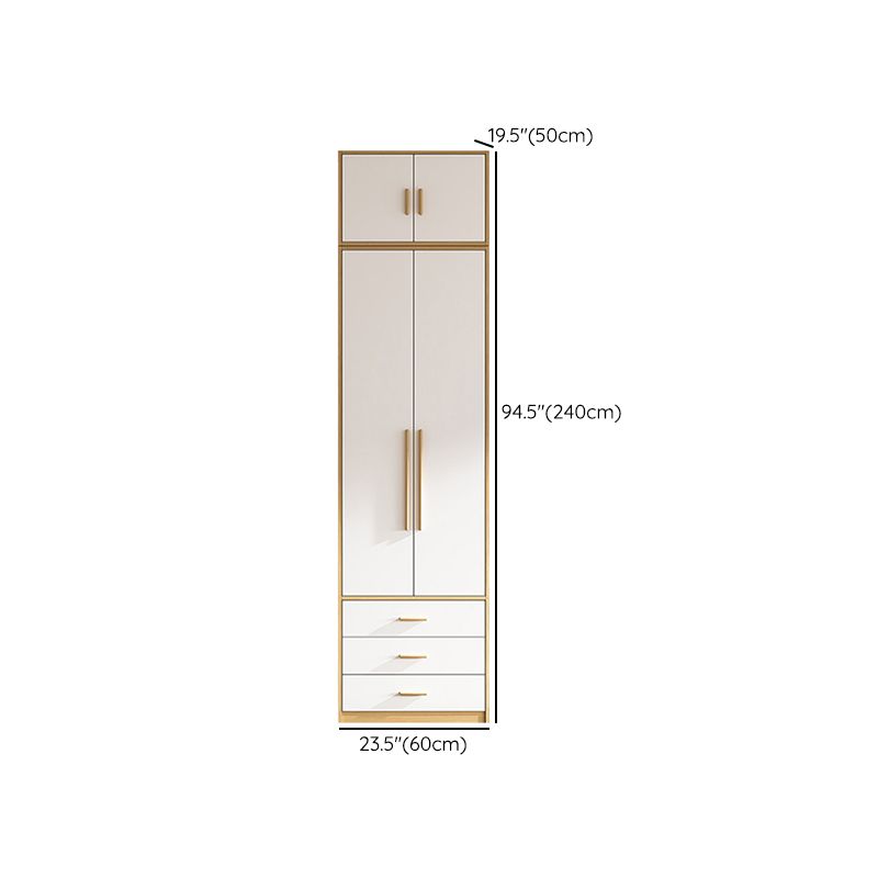 Contemporary Freestanding Wardrobe Engineered Wood White Wardrobe