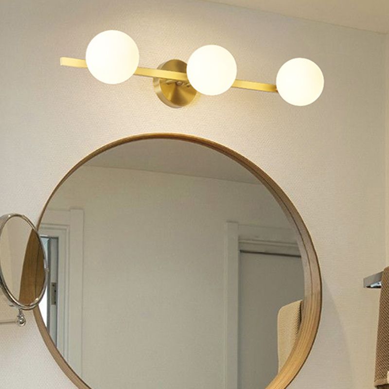 Industrial Golden Light Glass Globe Shaded Bath Vanity Lighting for Bathroom