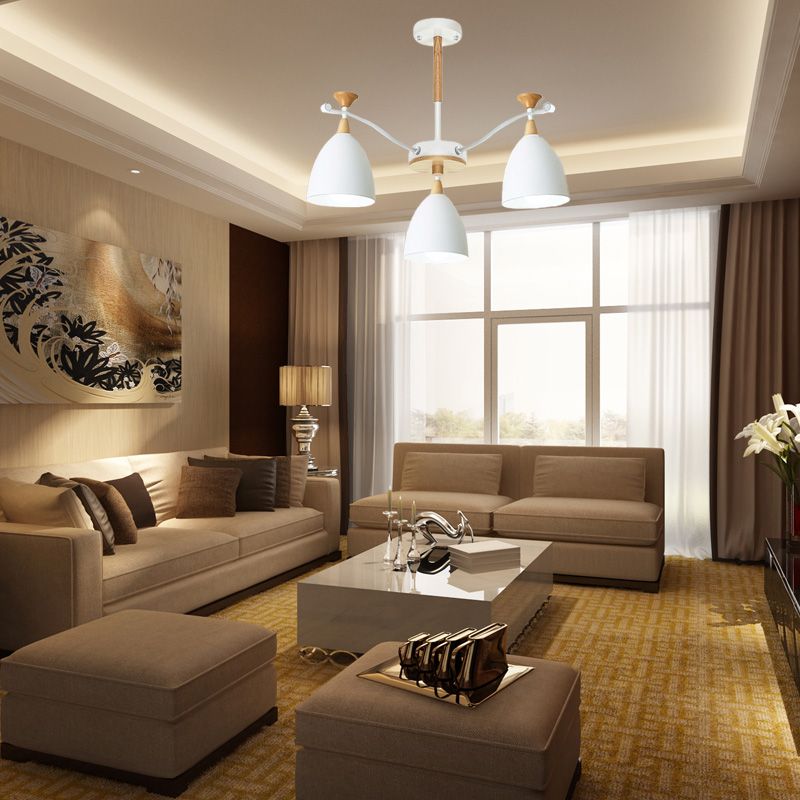 Zeitgenössischer Kegel Kronleuchter Anhänger Leuchtmetall 3/6/8 Lichter hängen Deckenleucht