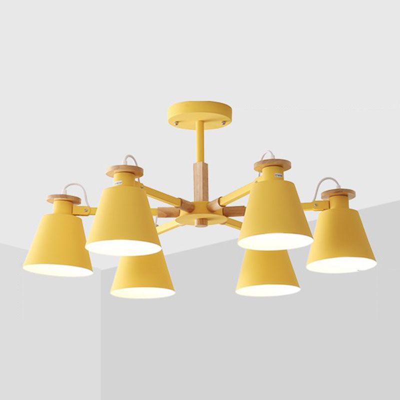 Lámpara de techo de metal de estilo colgante geométrico de múltiples luces