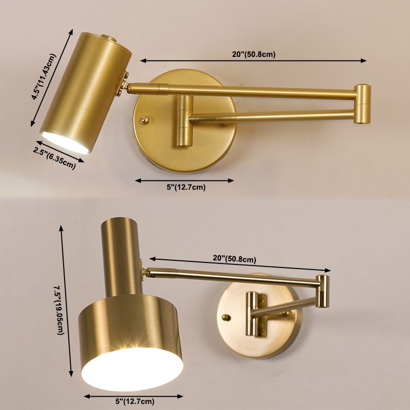 1 Licht geometrische Schattenwandbeleuchtung moderner Metallschwung Arm Leuchte