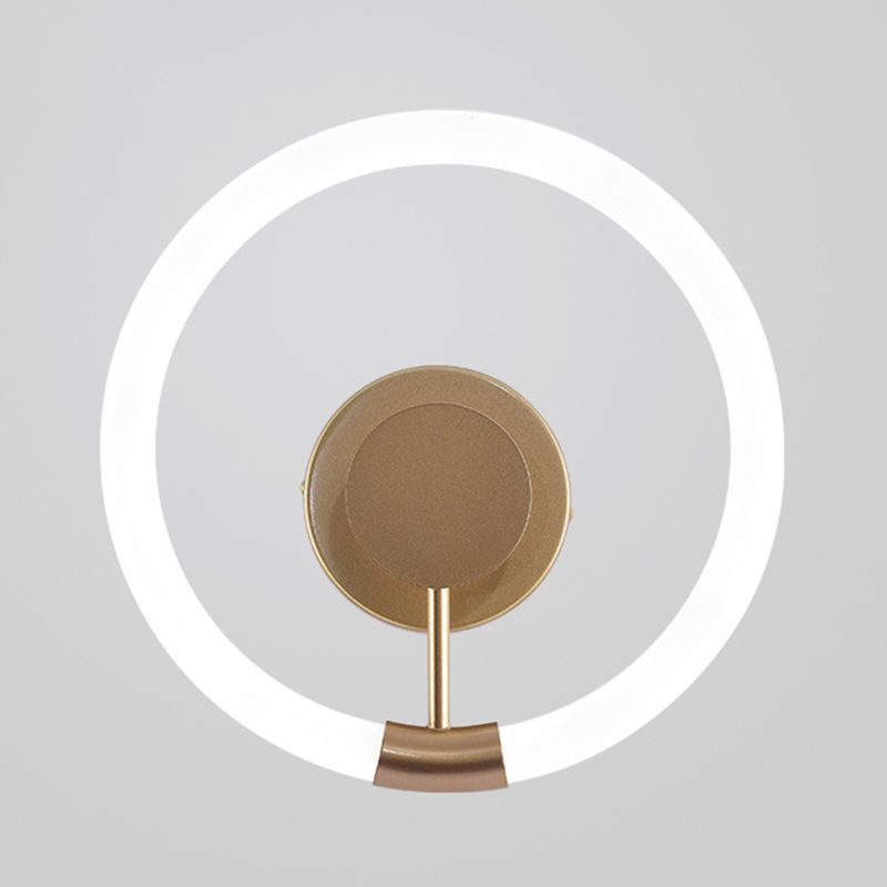 1-Light Round Sconce Light Fixture Modern Metal Wall Light for Bedroom