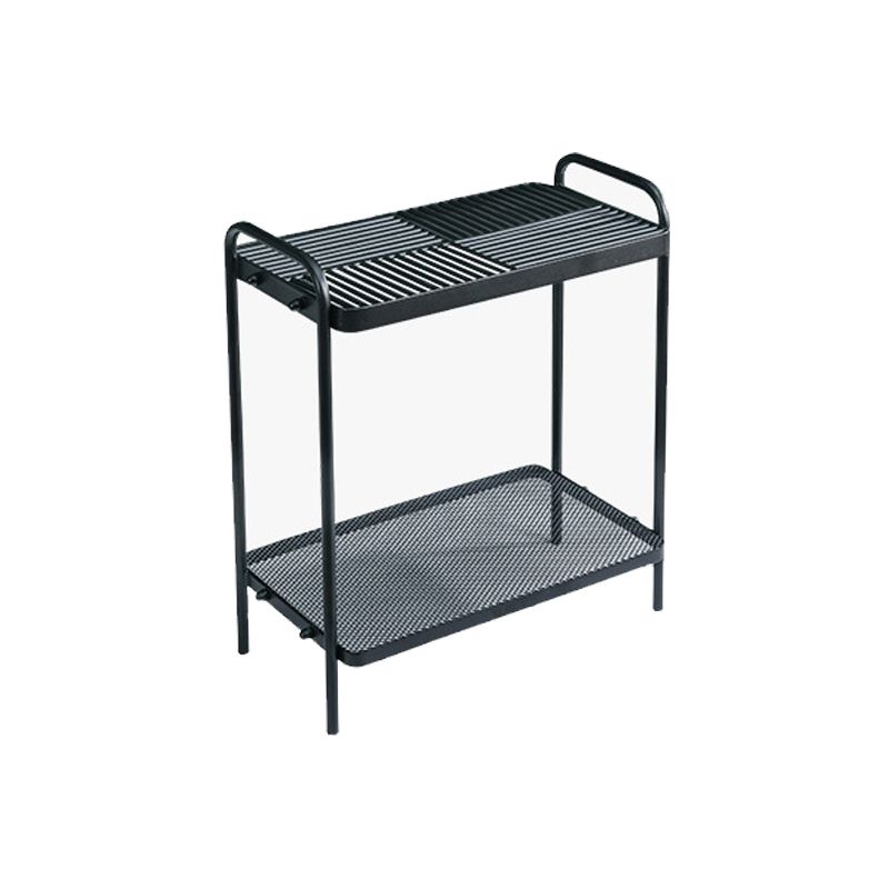 4 Legs Rectangular Side Table 19.68 inch Wide End Table with 2 Shelves