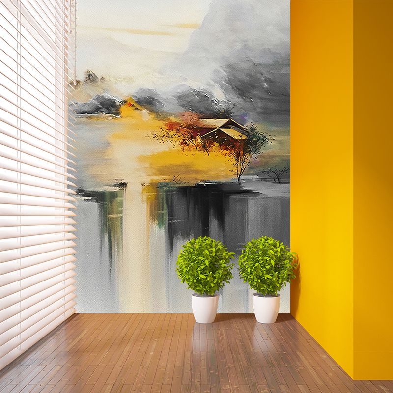 Illustration Hand Printed Wall Mural Extra Large Wall Covering for Living Room, Personalised Size