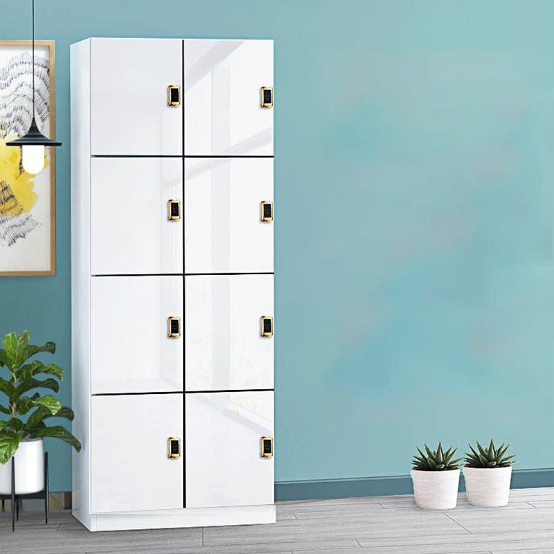 Modern Mirrored Finish Non-Hanging Armoire Manufactured Wood Storage Cabinet