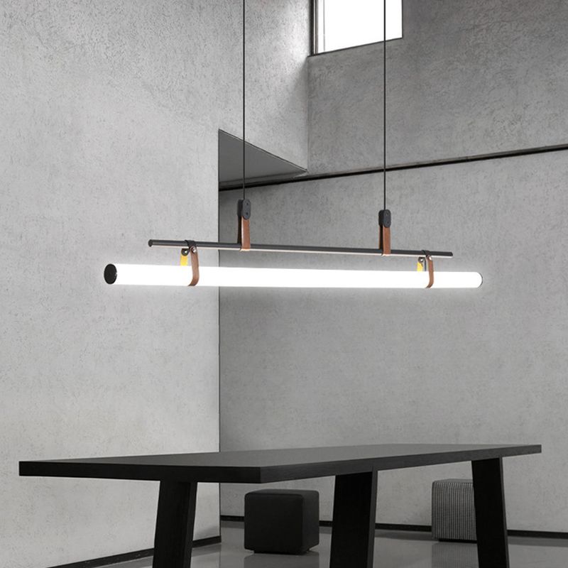 Luce a sospensione dell'isola acrilica a forma di palo Light Hanging LED per sala da pranzo