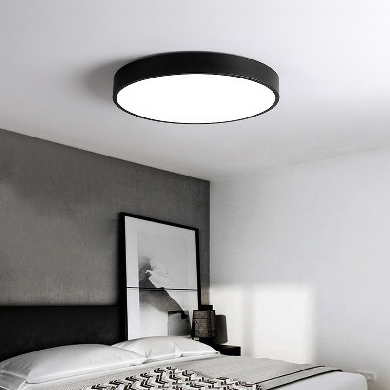 Lámpara de techo redonda de estilo nórdico moderno acrílico 1 luz LED de montaje empotrado para pasillo