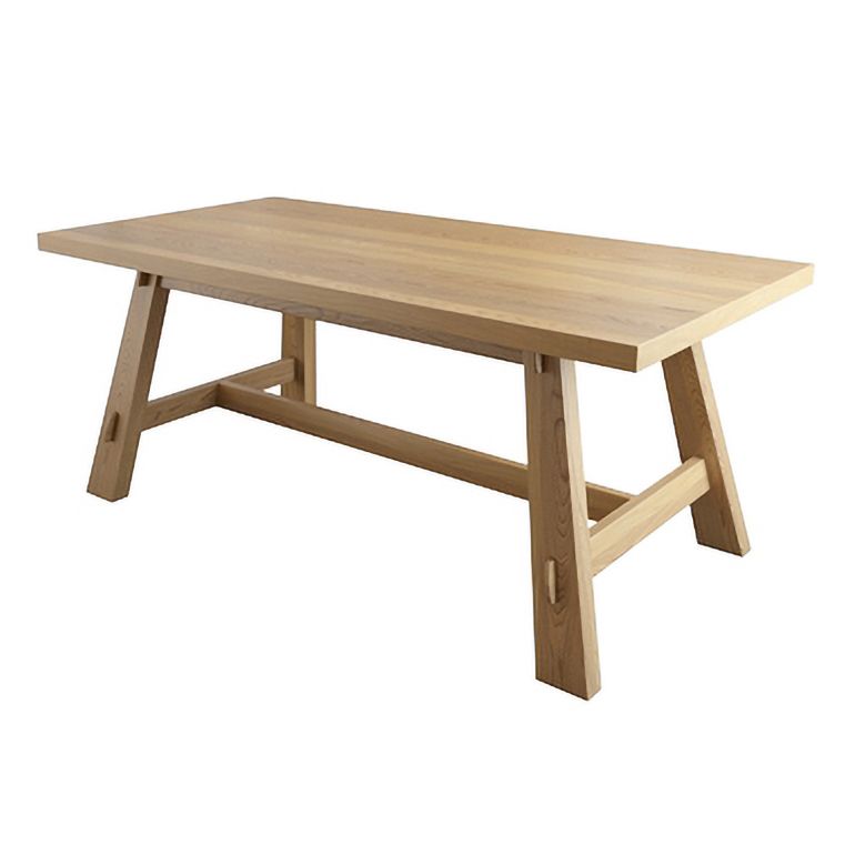 Modern Pine Wood Table for Restaurant Rectangle Dining Table with Trestle Base