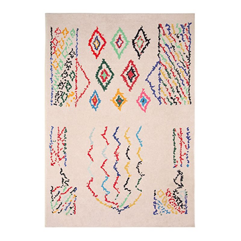 Beige moderner Teppich Polyester Muster Innenblatt Teppich Resistent Teppich für Wohnzimmer