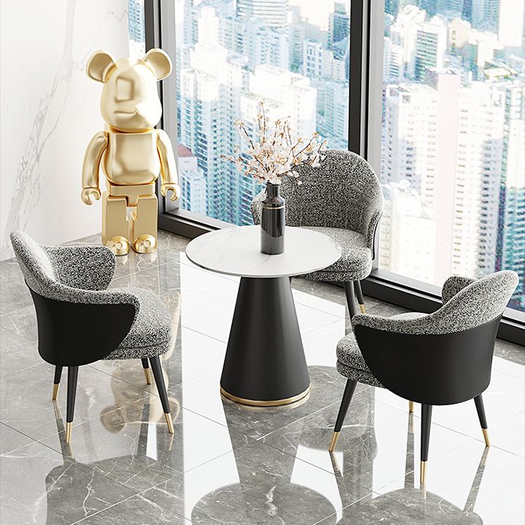 Modern 1/2/3/4/5 Pieces Dining Set Round White Dining Table Set for Home Use