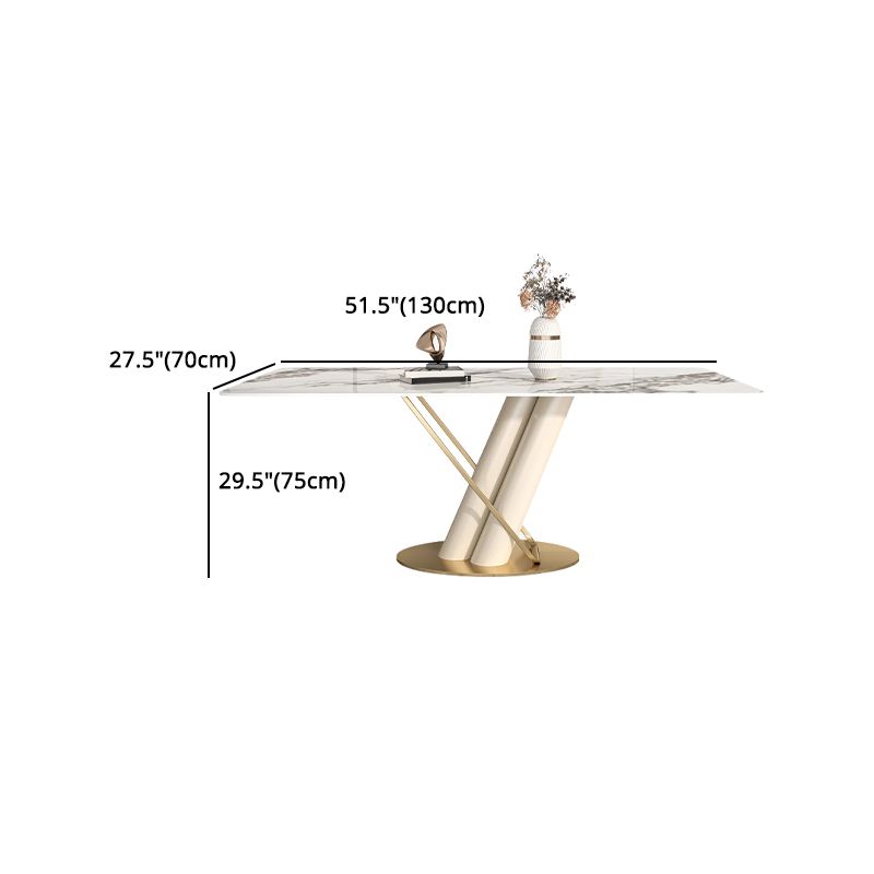 Luxury Sintered Stone Top Dining Set 1/2/5/6/7 Pieces Rectangle Kitchen Table with Chairs