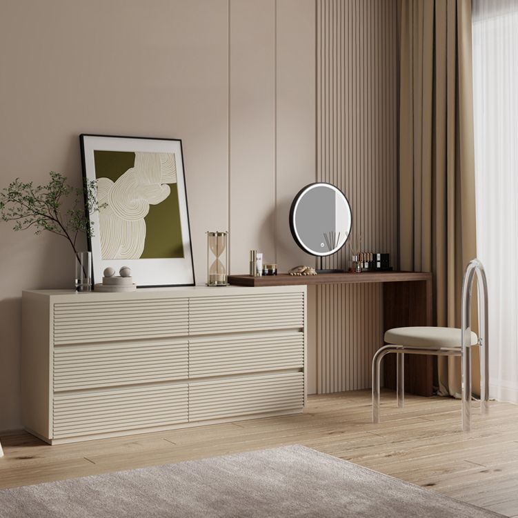 Wooden Bedroom Lighted Mirror With Drawer Makeup Vanity Desk