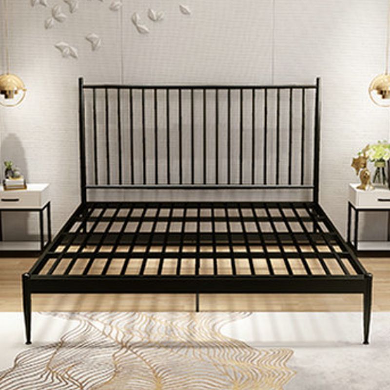 84.65 inch Wide Contemporary Slat Bed Metal Bed with Headboard