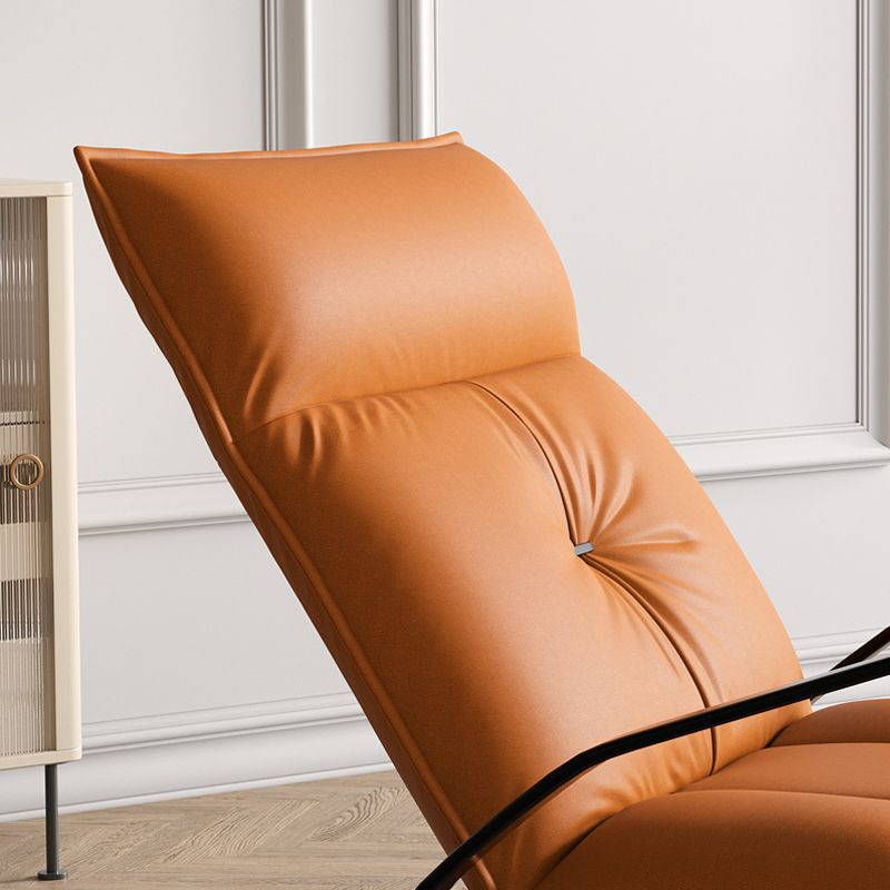 Modern Tufted Rocker Chair Whole Colored Scratch Resistant Leather Rocker Chair