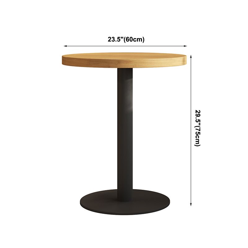 Table en bois de table de dîner brune industrielle avec cadre noir pour salle à manger