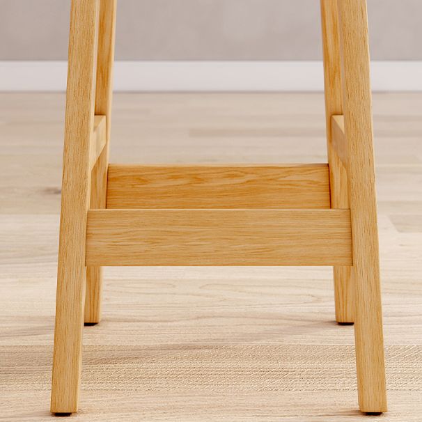 Modern Solid Wood Counter Stool Bar-height Low Back Bar Stool with Footrest