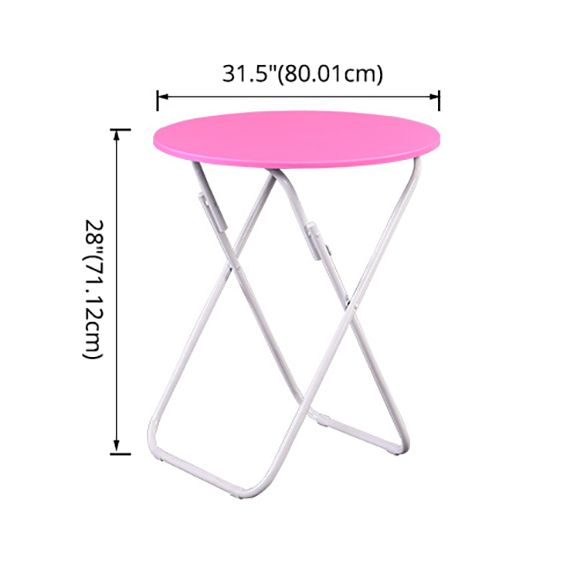 Folding Dining Table Set with Round Top and White Base Table Set for Home Use