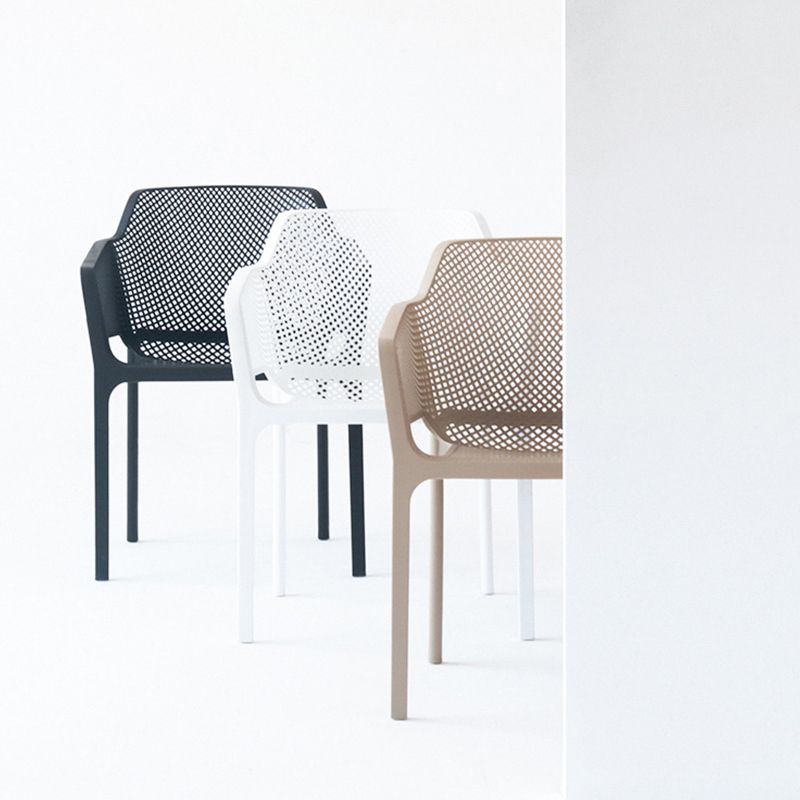 Plastic Stacking Dining Armchair Glam Indoor-Outdoor Dining Room Chair