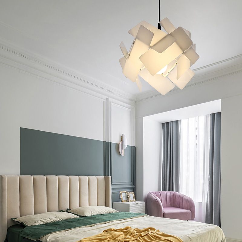 Nordic Style Ceiling Pendant Light Stacking Hanging Light Fixture with Acrylic Shade