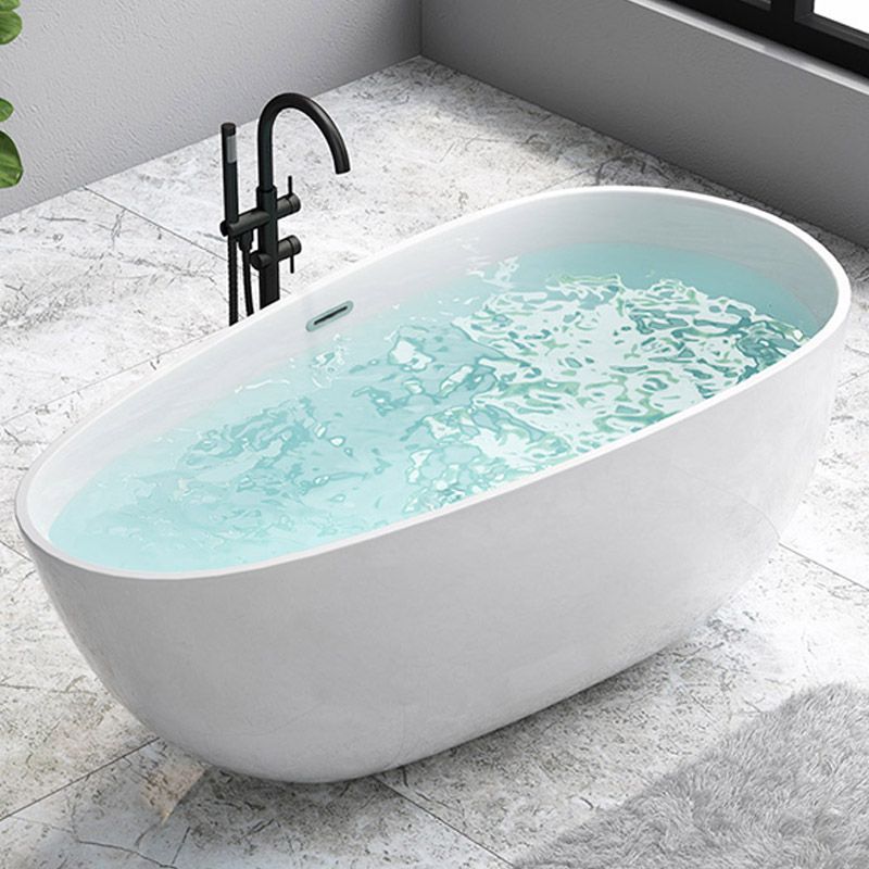 Modern Acrylic Bathtub Freestanding Soaking Bathtub with Drain Bath Tub