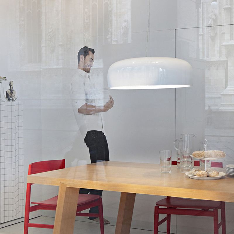 Polished Aluminum Alloy Modern Simplicity Hanging Light 4-Lights Acrylic Shade Suspension Pendant with 47" Adjustable Wire