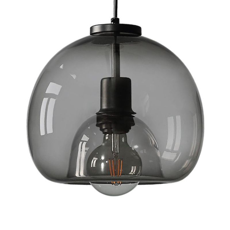 Black Mini Glass Globe Pendant Light Adjustable LED Kitchen Pendant Lighting