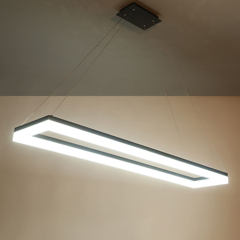 Nordic Modern Hanging Light Office LED Einfache Rechteck -Anhängerleuchte