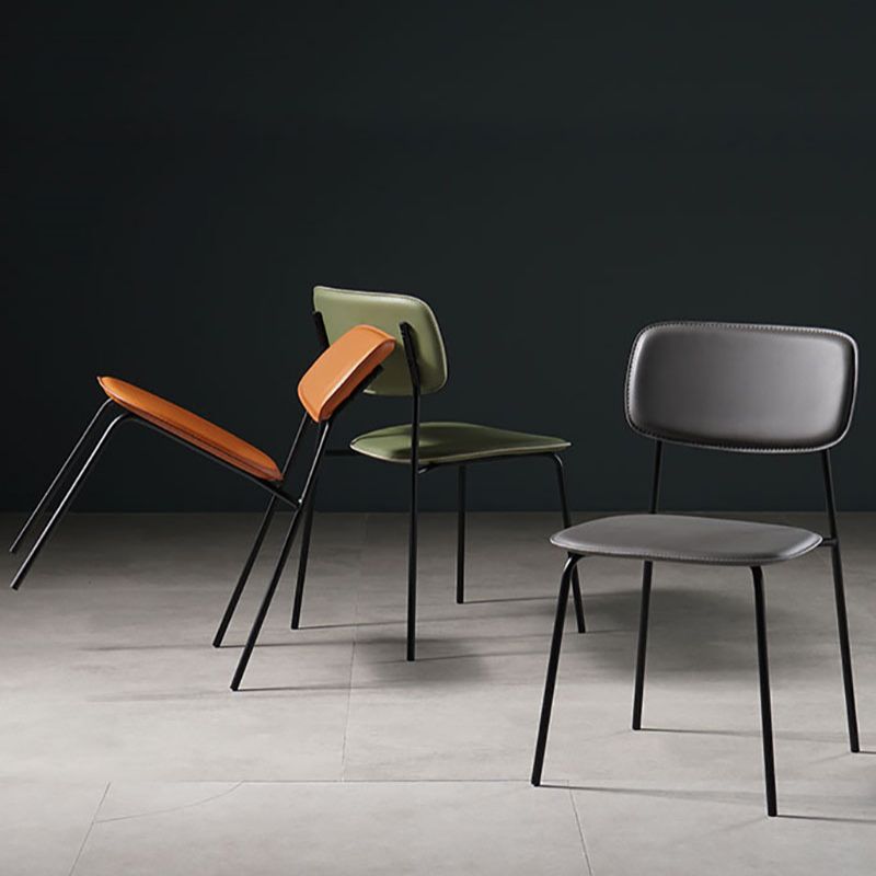 Silla de cocina contemporánea que cena sillas laterales sin brazos con patas de metal