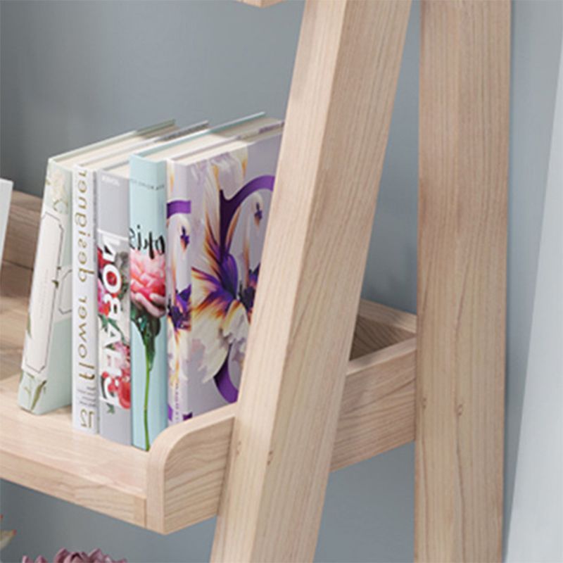 4 Shelves Ladder Bookshelf Modern Wood Bookshelf 55.1" H X 14.2" W