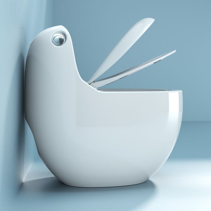 Modern White Siphon Jet Toilet Bowl Floor Mount Flush Toilet with Toilet Seat