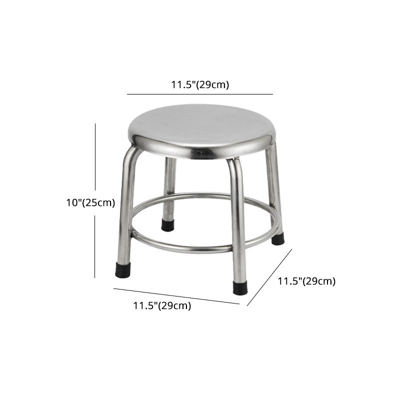 Taburete de bar de acero inoxidable de estilo industrial, asiento redondo, taburete para cocina
