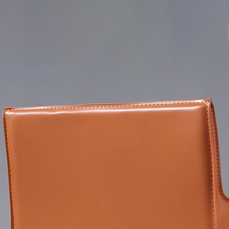 Modern Arm Chair Leather Indoor Dining Chair with Metal Base