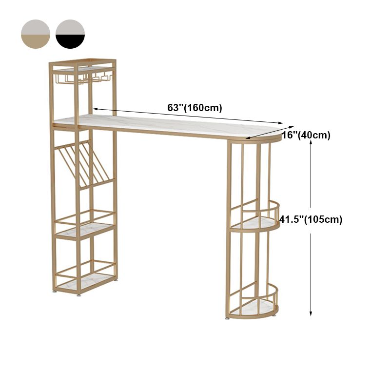 Table à manger au bar moderne table de hauteur du bar intérieur avec étagères haut de 42 pouces