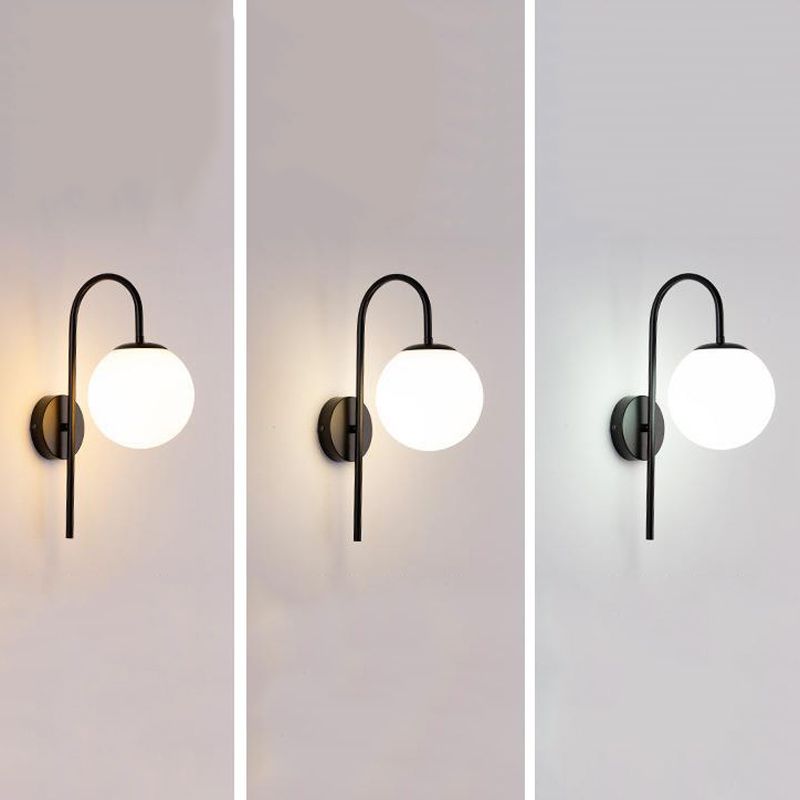 Ball Glass Shape Wall Light Modern Style 1-Light Wall Light Sconce