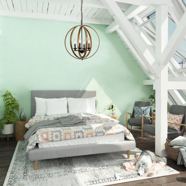 Globe Metal Pendant Lighting Industrial Dining Room Chandelier Hanging Light Fixture