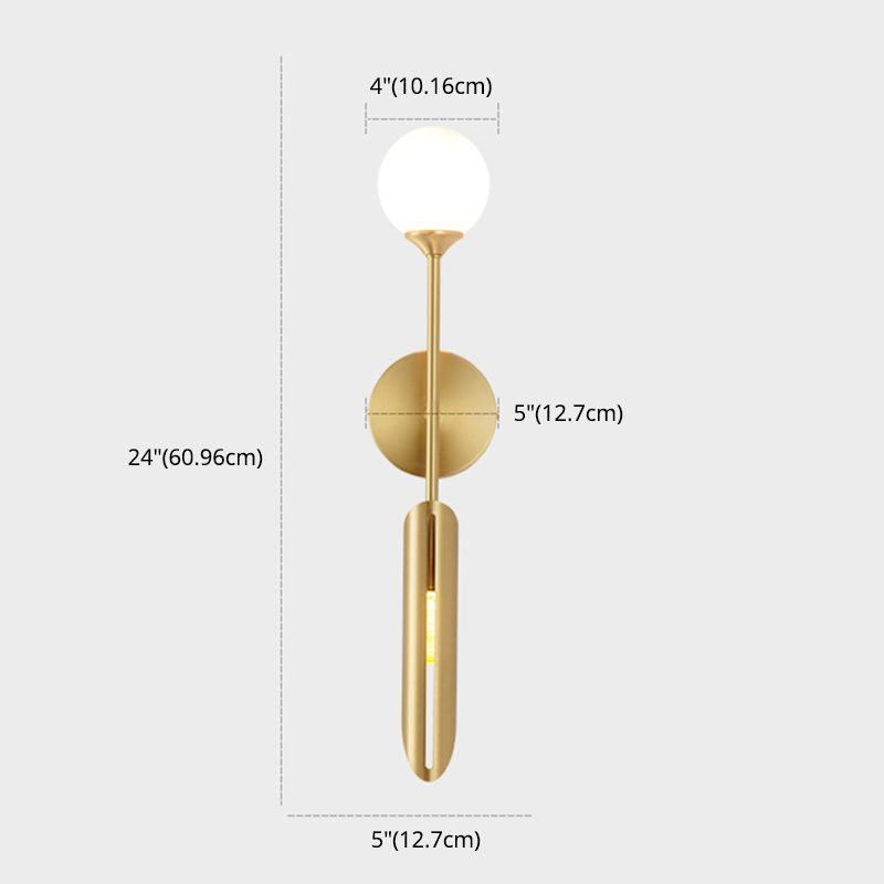 Modern Style Wall Sconce 2 Light Glass Globe Wall Sconce Lighting for Bedroom