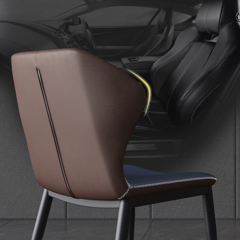 Contemporary Dining Chair Armless Metal Wingback Chairs for Kitchen