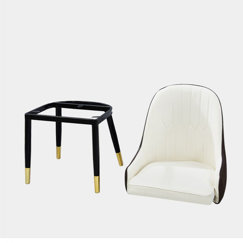 Inicio Sillón escandinavo Silla de comedor tapizada con respaldo Parsons de metal