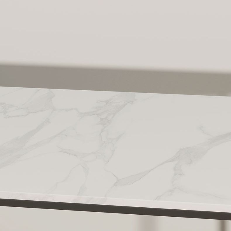 Glam Metal Console Table Stone Console Sofa Table with Storage for Hall