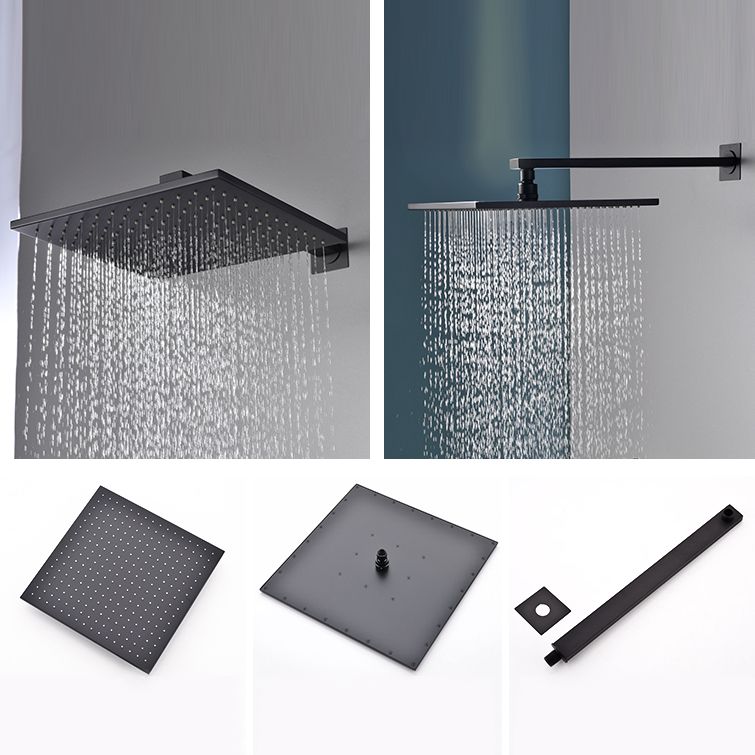 Modern Shower Faucet Brass Square Adjustable Shower Head Wall Mounted Shower Set