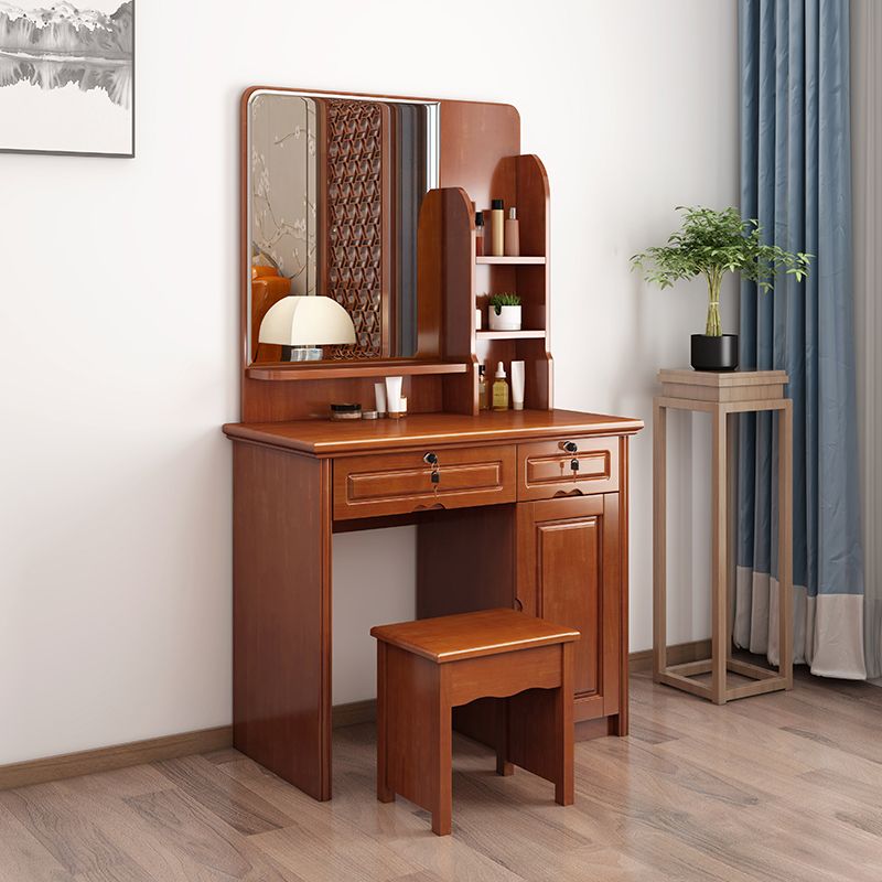 Traditional Make-up Vanity Home Rectangle Dressing Table with Mirror