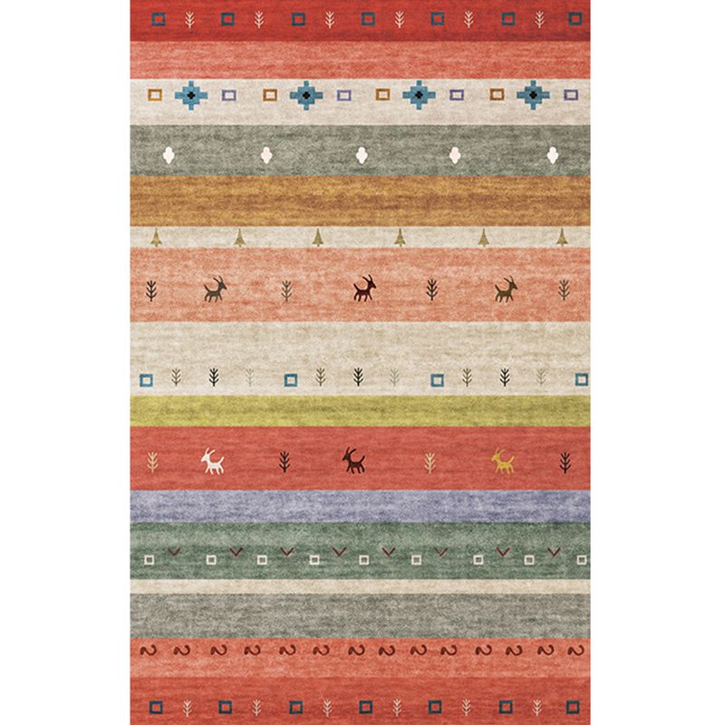 Multi Color Modern Rug Polypropylene Southwestern Print Indoor Rug Non-Slip Backing Pet Friendly Area Carpet for Living Room