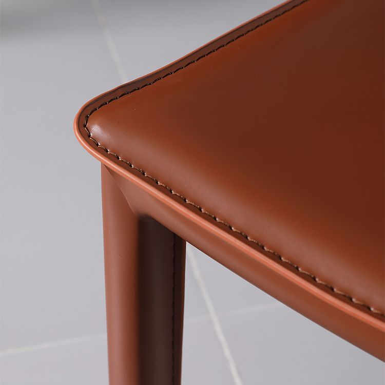 Designer Style Leather Restaurant zijstoel Solid Back Dining Chair (set van 2)
