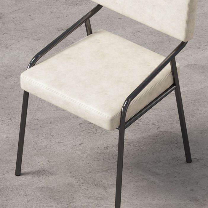 PU Leather Dining Chairs Industrial Style Open Back Armless Chair for Dining Room