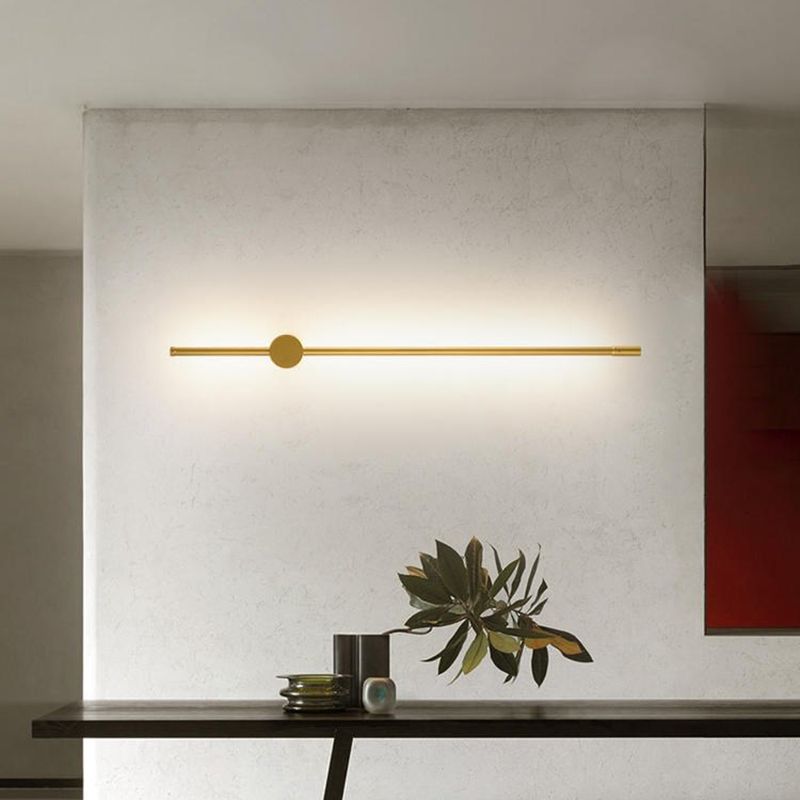 Forma de pared de metal de forma lineal estilo moderno de pared de 2 luces de luz de pared