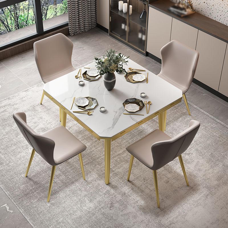 Glam 1/2/5/7 Pieces Dining Set Round Sintered Stone Dining Table for Dining Room