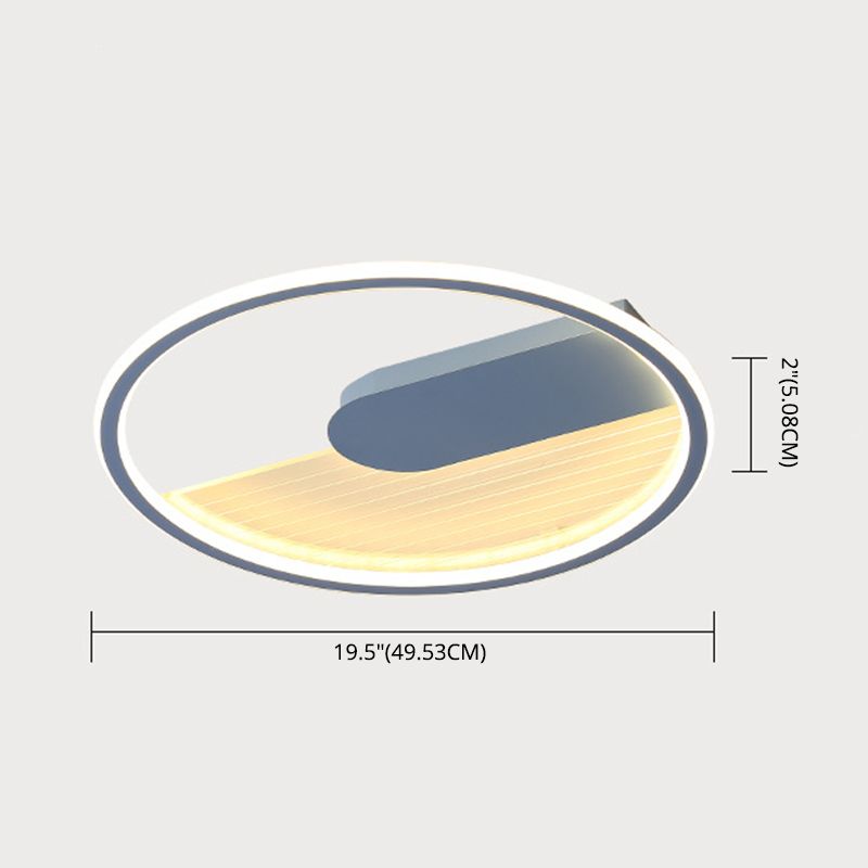 Lampe encastrée ultra fine bleue, plafonnier LED minimaliste en acrylique pour salon