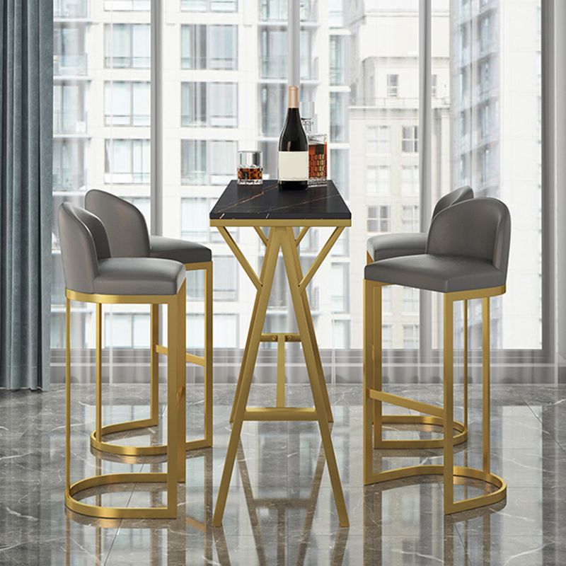 Industrial Rectangle Bar Table Metal Base Bar Height Table for Living Room