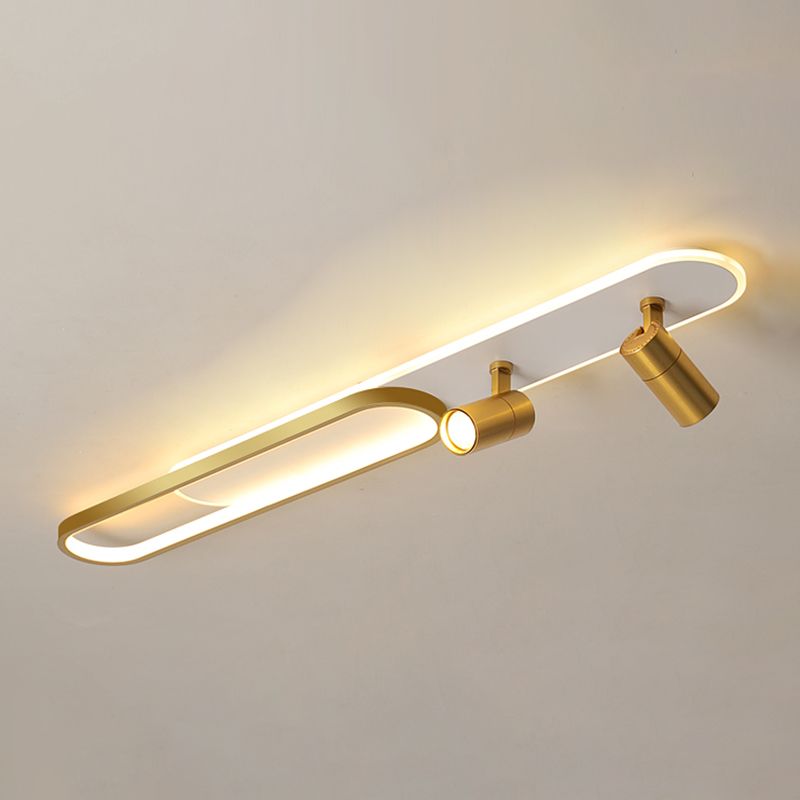 Lámpara de techo de metal de estilo moderno con montaje empotrado LED de pasillo oblongo y lámpara ajustable